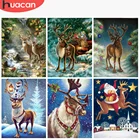 Алмазная мозаика HUACAN 5D сделай сам, картина с рождественским оленем, полный набор для вышивки с животными, декоративные картины