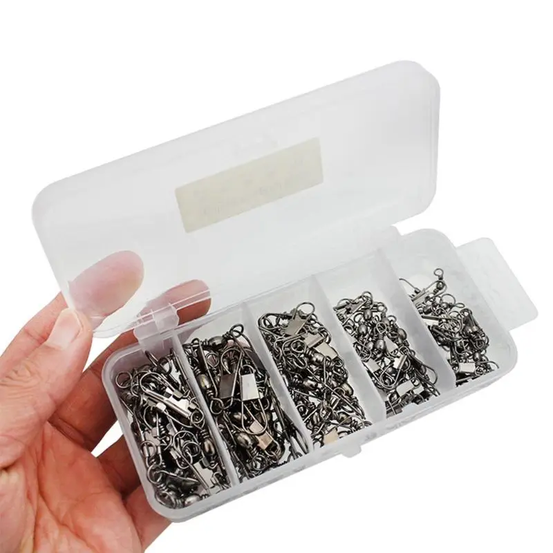 

100 Pcs Barrel Fishing Swivel Bottle-shaped Swivel 8-Shaped Ring + B-Shaped Pin