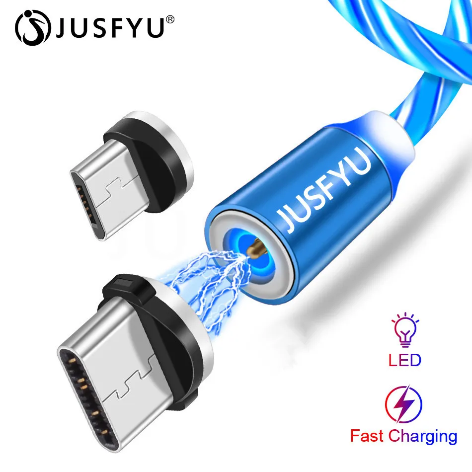 Магнитный зарядный кабель со светодиодной лентой устройство для быстрой зарядки