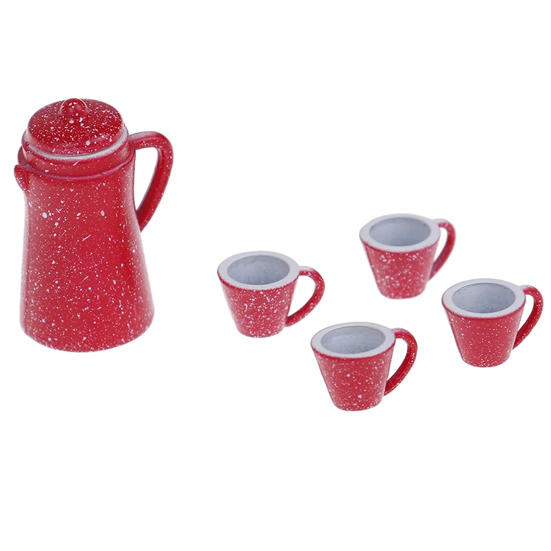 

Metal Ceramic Kettle Simulation Furniture Tea Pot Kitchen Model Toys Doll House Decoration 1/12 Dollhouse Miniature Accessories