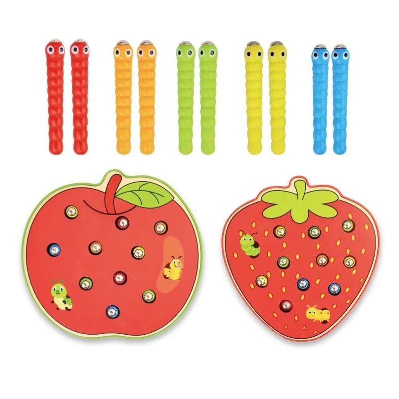 

Montessori Cute catch insects cognition match game puzzle wooden Toys For Children Birthday/Xmas Gift Game