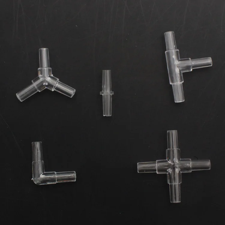 10pcs Transparent Oxygen Pump Tubing joint trachea Fitting Joiner Spliter Aquarium Fish Tank Airline Bend Cross Connector