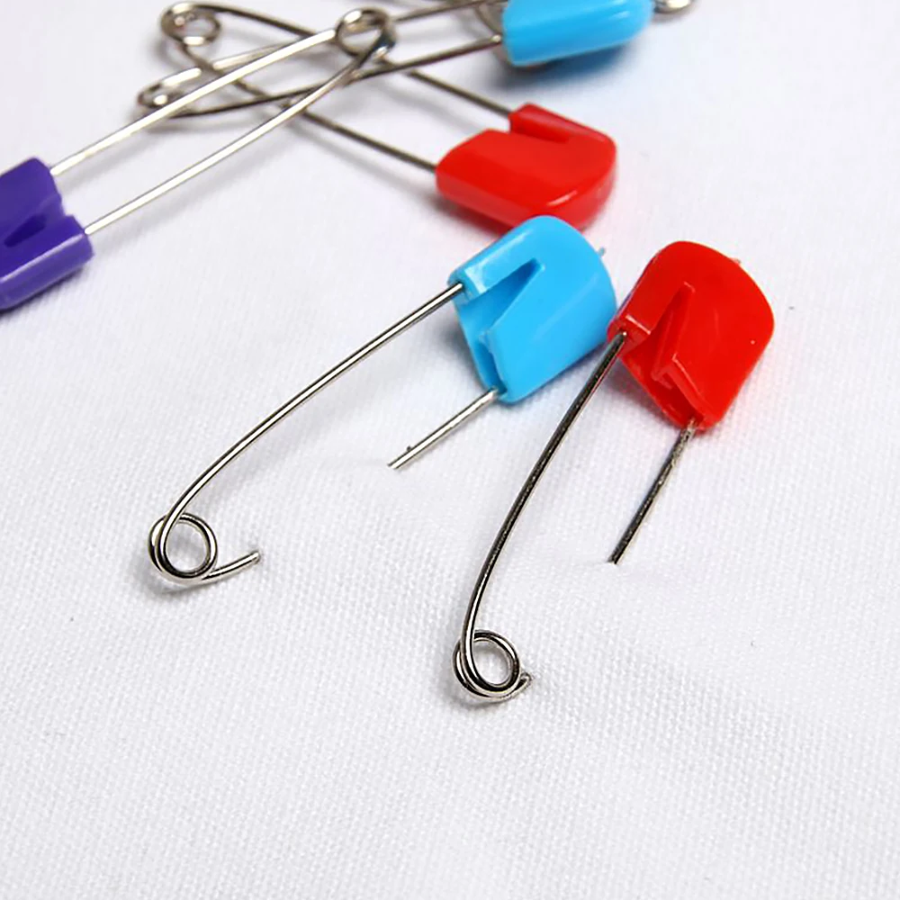 

10pc Baby Safety Pins Round Stainless Steel Needles Safety Pin Brooch Sewing Knitting Accessories Diaper Clips Holder Home Craft
