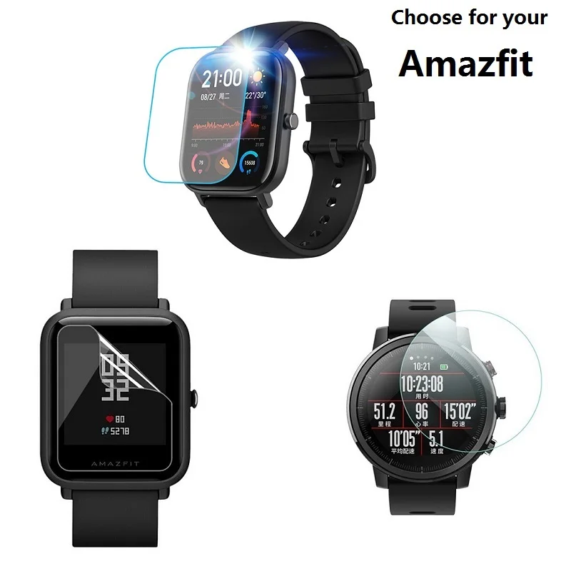 Гидрогелевая Защитная пленка Amazfit Bip S GTS GTR 47 мм 42 мм Pace Amazfit  Stratos 3 2 Защитная пленка для экрана|Смарт-аксессуары| | АлиЭкспресс
