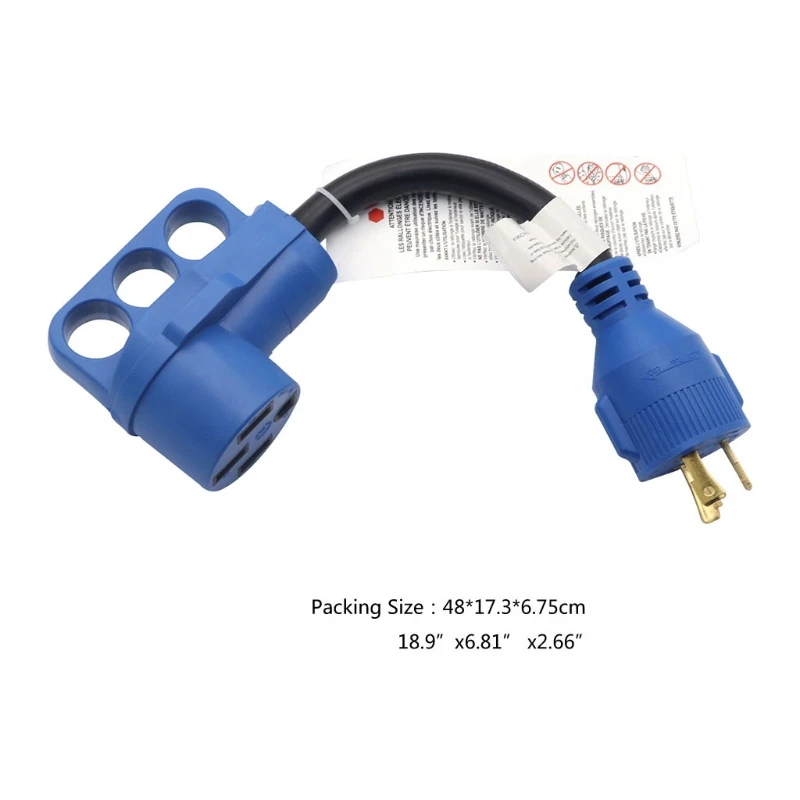 

Universal Power Cord Adapter 30A to 50A Charging Connector with Handle 10AWG