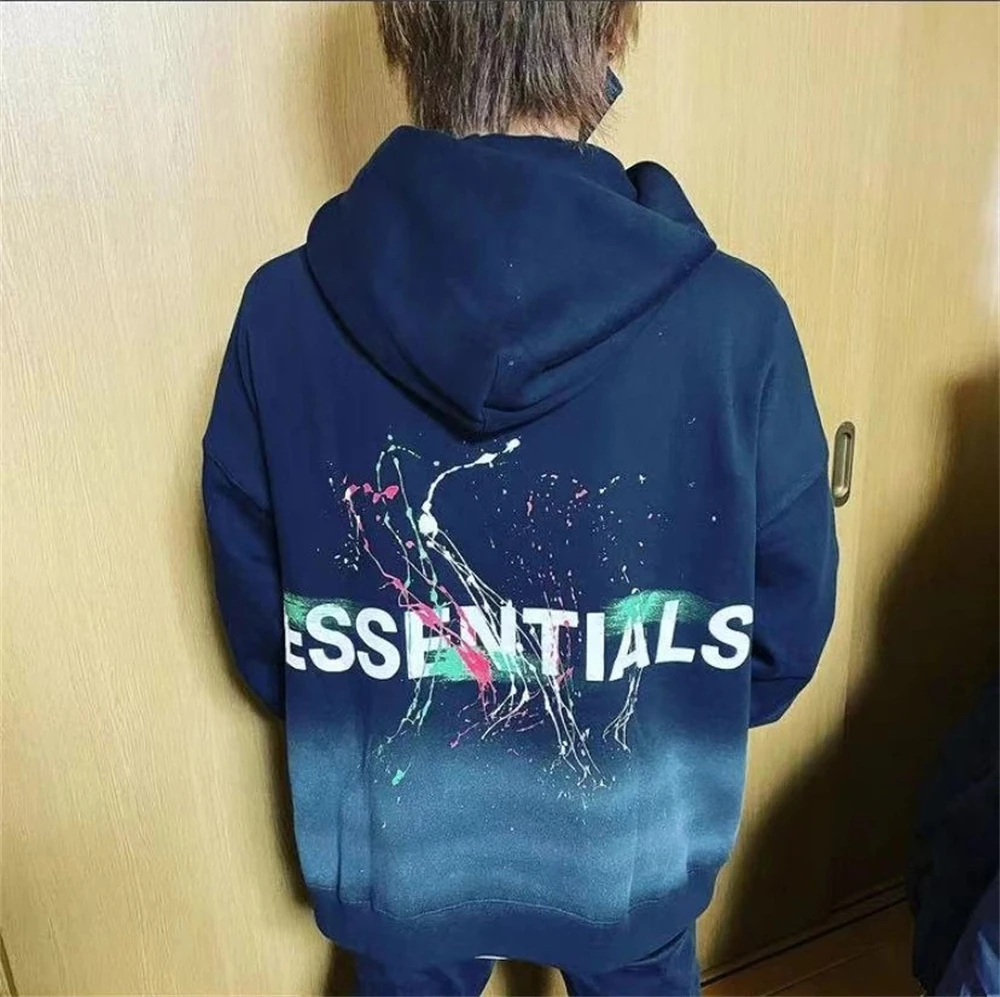 Хлопковый Мужской пуловер ESSENTIALS1:1 свитшот с капюшоном для женщин Джастин Бибер