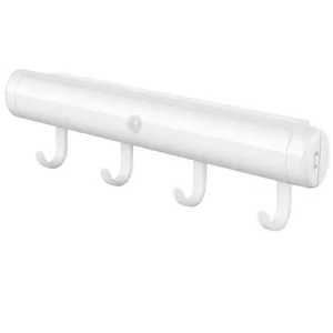 Ночник с датчиком движения, портативный настенный светильник, настенная лампа с питанием от батарейки, беспроводная Светодиодная лампа для шкафа с магнитной полосой