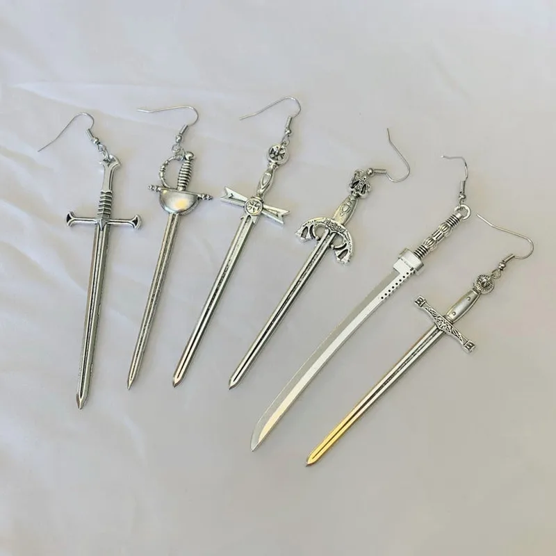 Минималистские наручные часы с меч серьги кинжалом готический костюм ведьмы