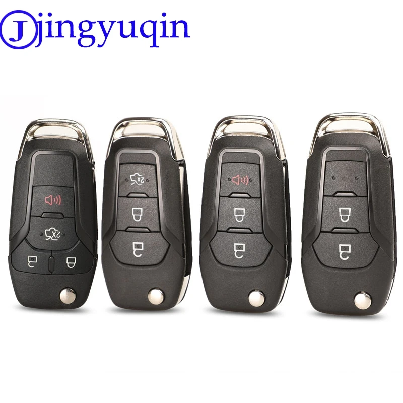 jingyuqin 2/3/4 Кнопка Флип Складные ключа автомобиля Shell чехол для Ford Focus Fusion Mk2 Mk7 Explorer