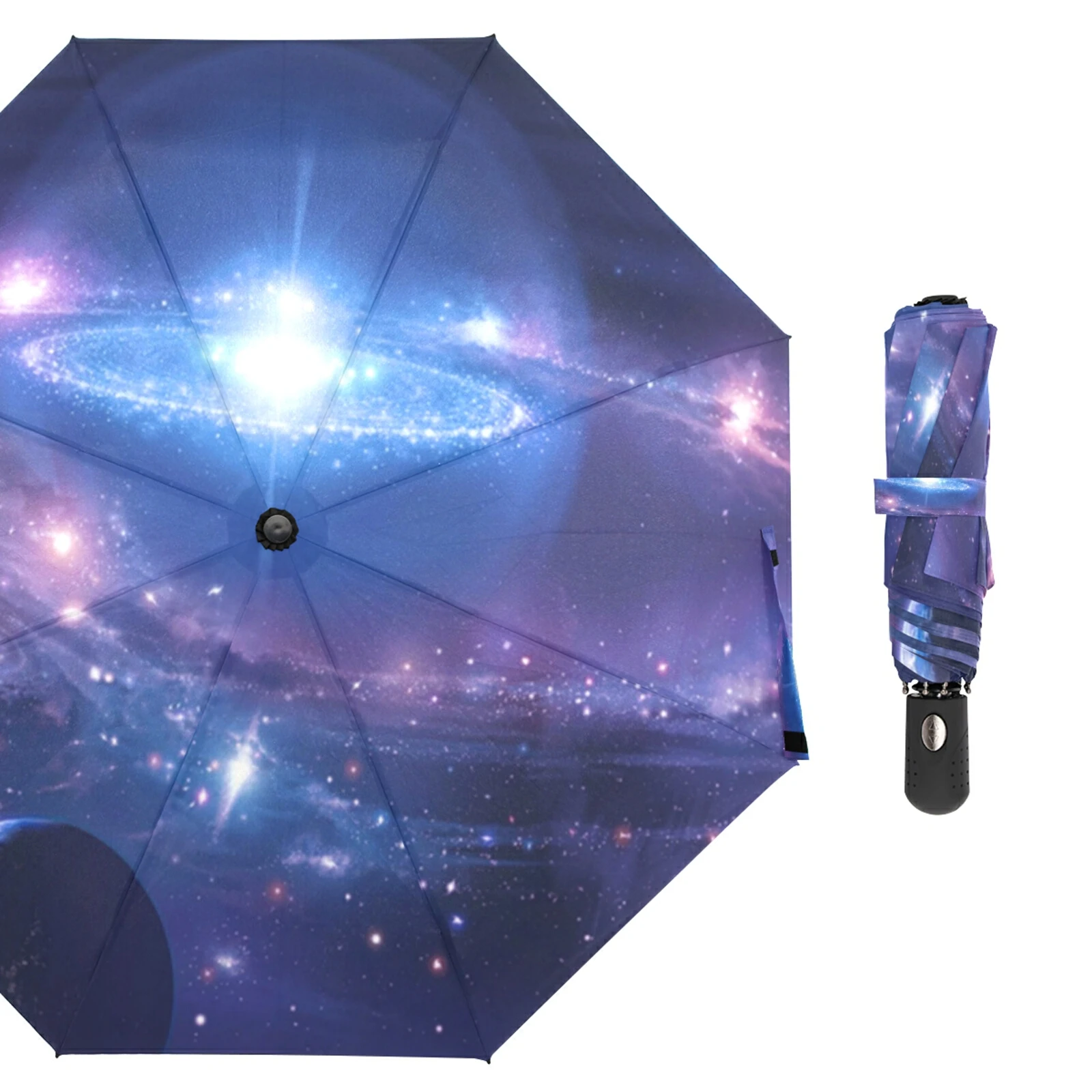

Novelty Gift Galaxy Space Nebula Cloud Umbrella Rain Women Three Folding Automatic Umbrella Parasol Milky Way Travel 8 Ribs New