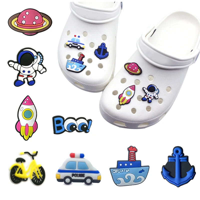 

1pcs Car/Ship PVC Shoe Charms Astronaut UFO Spaceship Shoe Accessories Buckle Decorative Decorations Kids Adult Gift