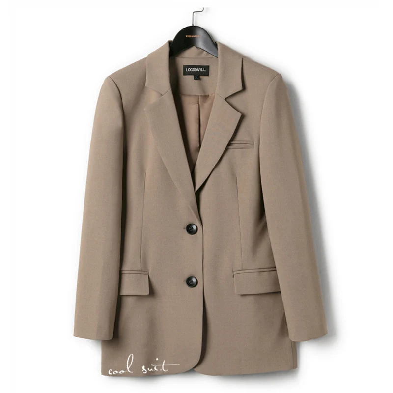 

2021 Fashion New Women Blazer Jacket Ladies Elegant Long Sleeve Office Coat Slim Fitting Single Breasted Blazer