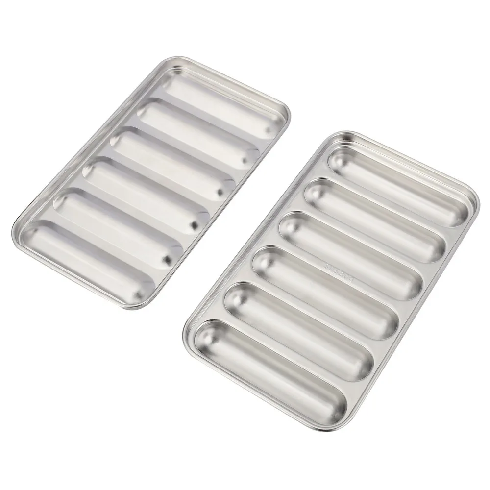 Non-Stick DIY Hot Dog Mold For Oven Steamer Kitchen Tools Sausage Mould Sausages Non-stick Kitchenware 6 Cavity Stainless Steel | Дом и сад