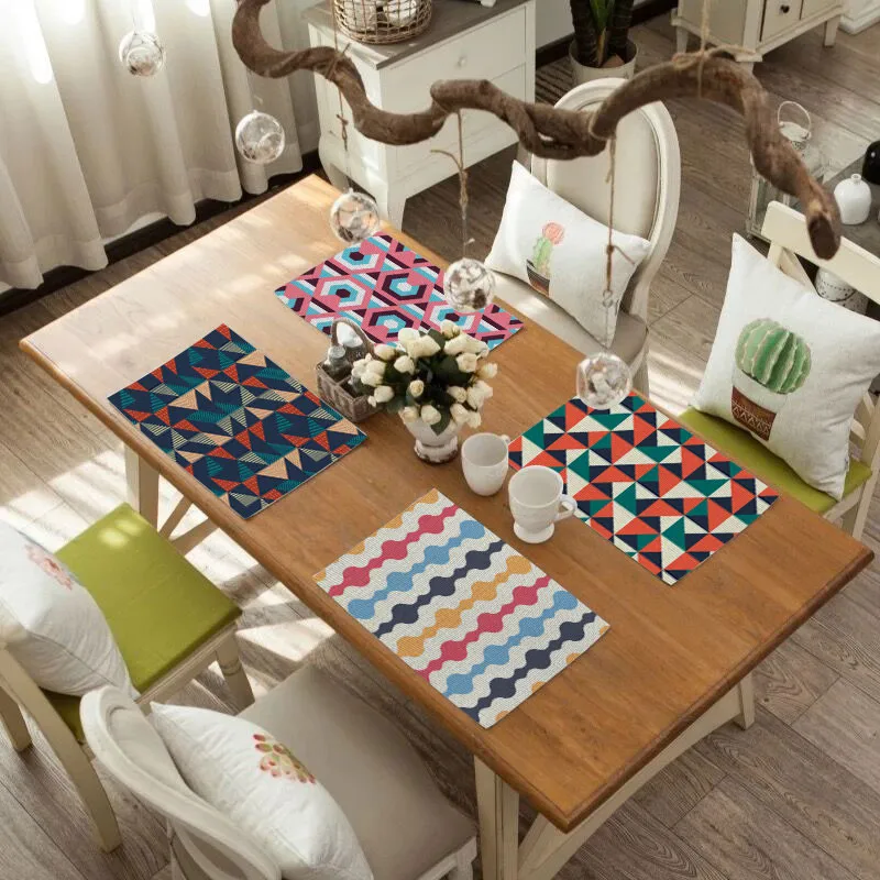 Столовые приборы модные стильные тканевые коврики для стола хлопковые льняные