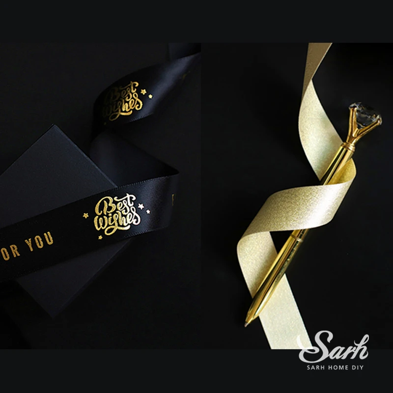 25 ярдов ленты золотистые черные разноцветные свадебные украшения для торта