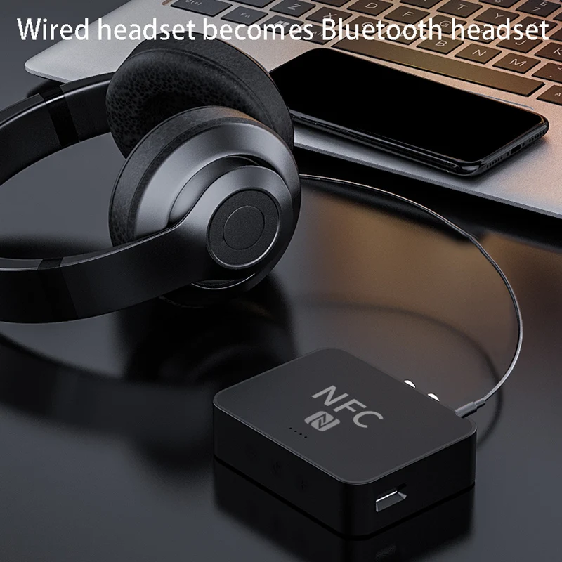 

Bluetooth Receive NFC-Enabled Wireless 3.5mm Audio Adapter for Stereo Sound System with TV/Home/Smart Phone/iPad