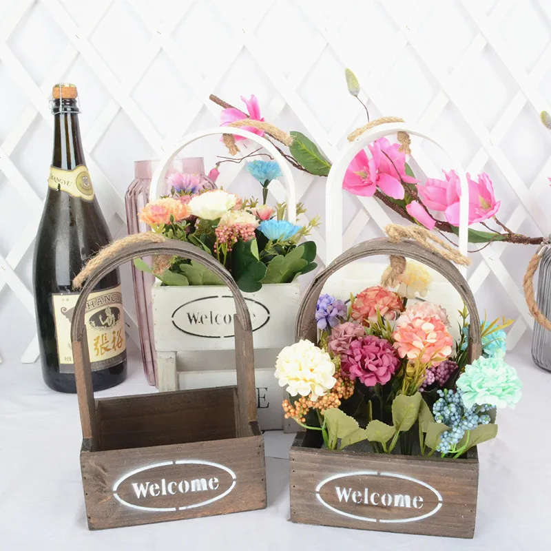 2020 New Retro Wooden Flower Pots Planter Barrel Home Garden Outdoor Decoration | Дом и сад