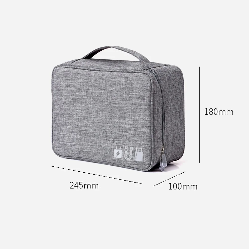 

Portable Waterproof USB Charger Cable Storage Bag Electronic Accessory Organizer Zipper Closure 4-level waterproof Travel Bag