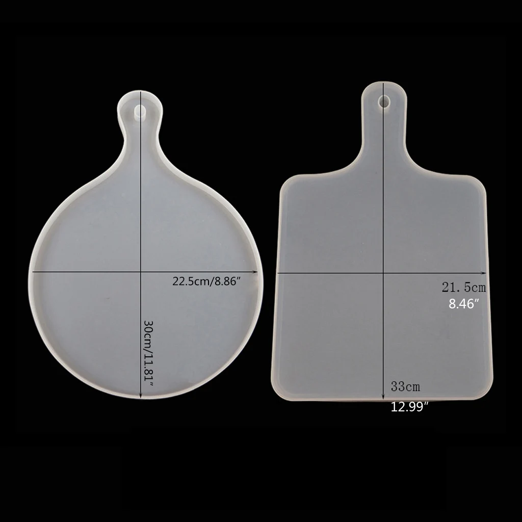 

2Pcs Silicone Large Tray Resin Mold Epoxy Resin Casting Serving Board Tray Coaster Plate Holder with Handles Art Crafts