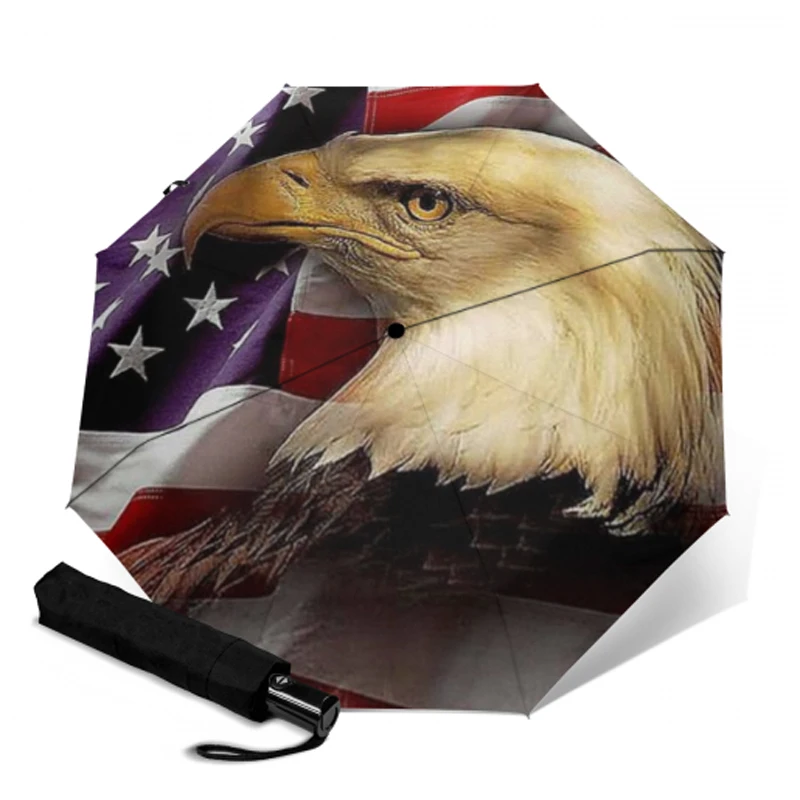 Складной зонт с автоматическим открыванием и закрытием для путешествий принтом