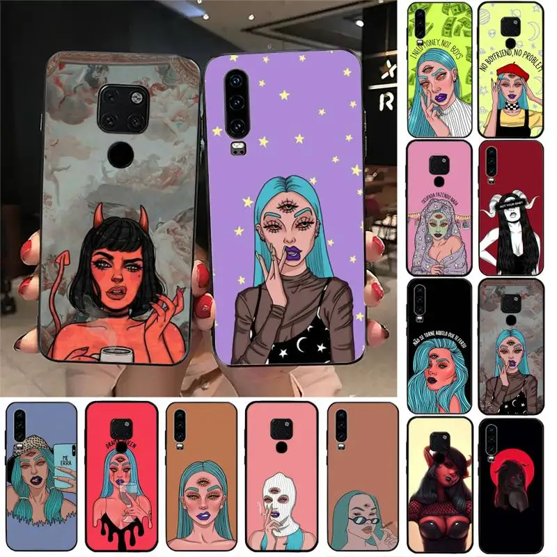 

Sexy Devil Woman Phone Case For Huawei Nova3I 3E mate9 10 20lite 20Pro 40 30pro funda case