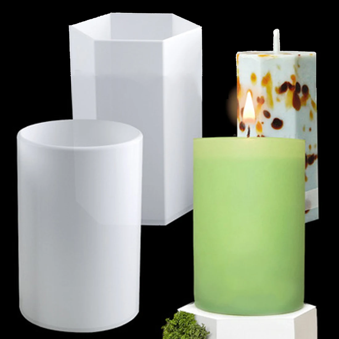 Цилиндрическая силиконовая форма для изготовления свечей ручной работы сделай