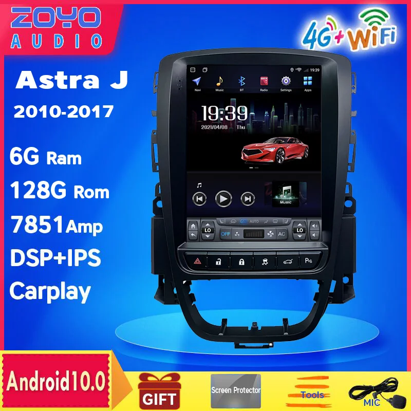 Автомагнитола Tesla с вертикальным экраном Android 10 GPS для Opel Astra J Vauxhall Buick Verano 2010