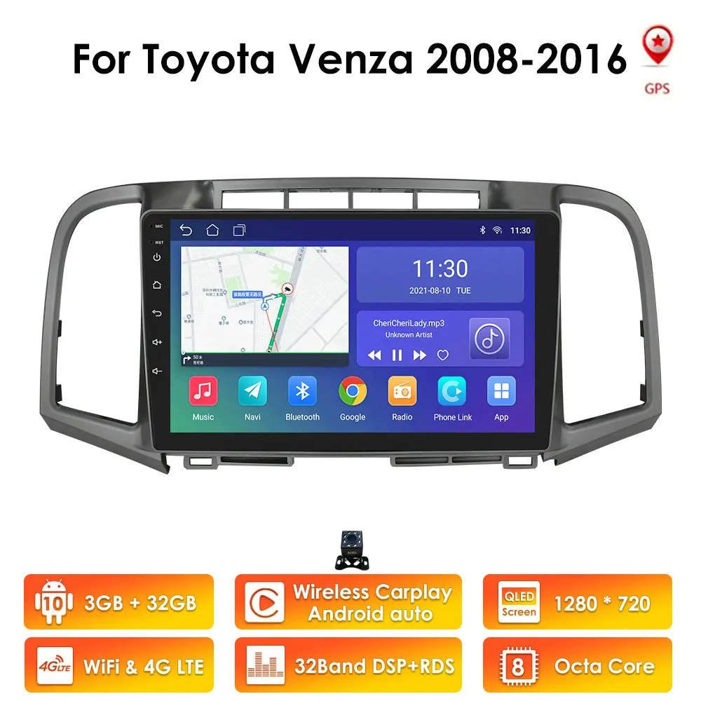 

Автомагнитола 2DIN, 4 + 64 ГБ, Android 10, для Toyota Venza 2008-2016