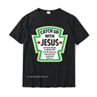 Забавная Классическая Мужская хлопковая футболка Поймай с Иисусом