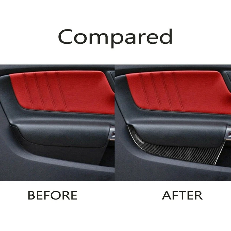 

Carbon Fiber Mustang Front Seat Door Panel Sticker with Carbon Fiber Mustang Water Cup Sticker