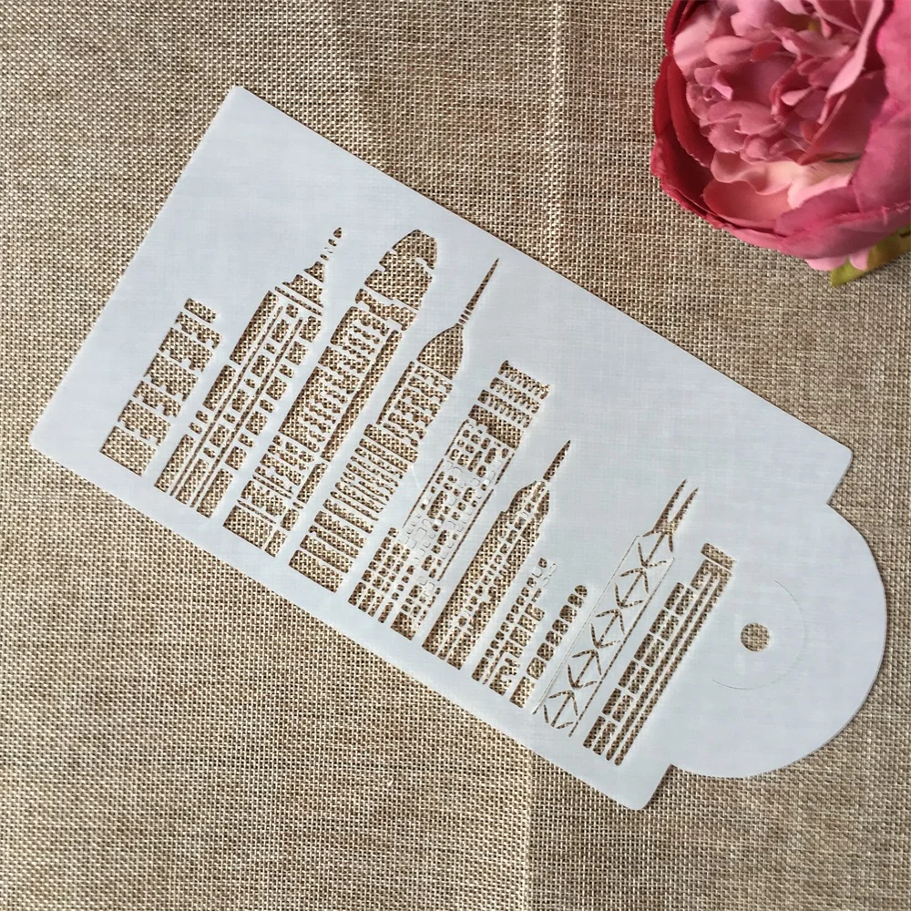 5 шт./лот 26 см Метрополис здание мира DIY Многослойные трафареты картина