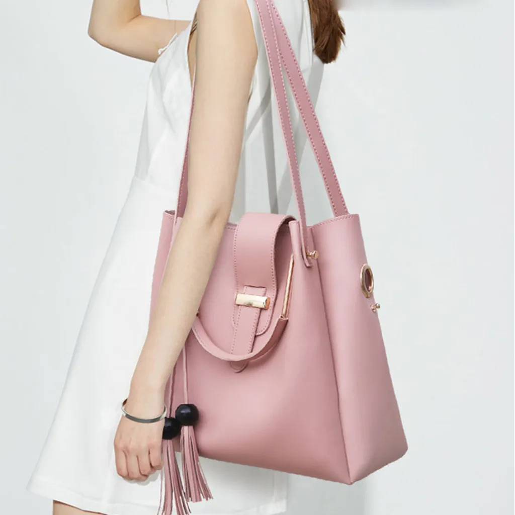 

#H40 Bolsa Feminina Fashion Bags For Women 2019 Three-Piece Handbags Shoulder Bag Big Totes Famous Brand Handbag Elegant Clutch