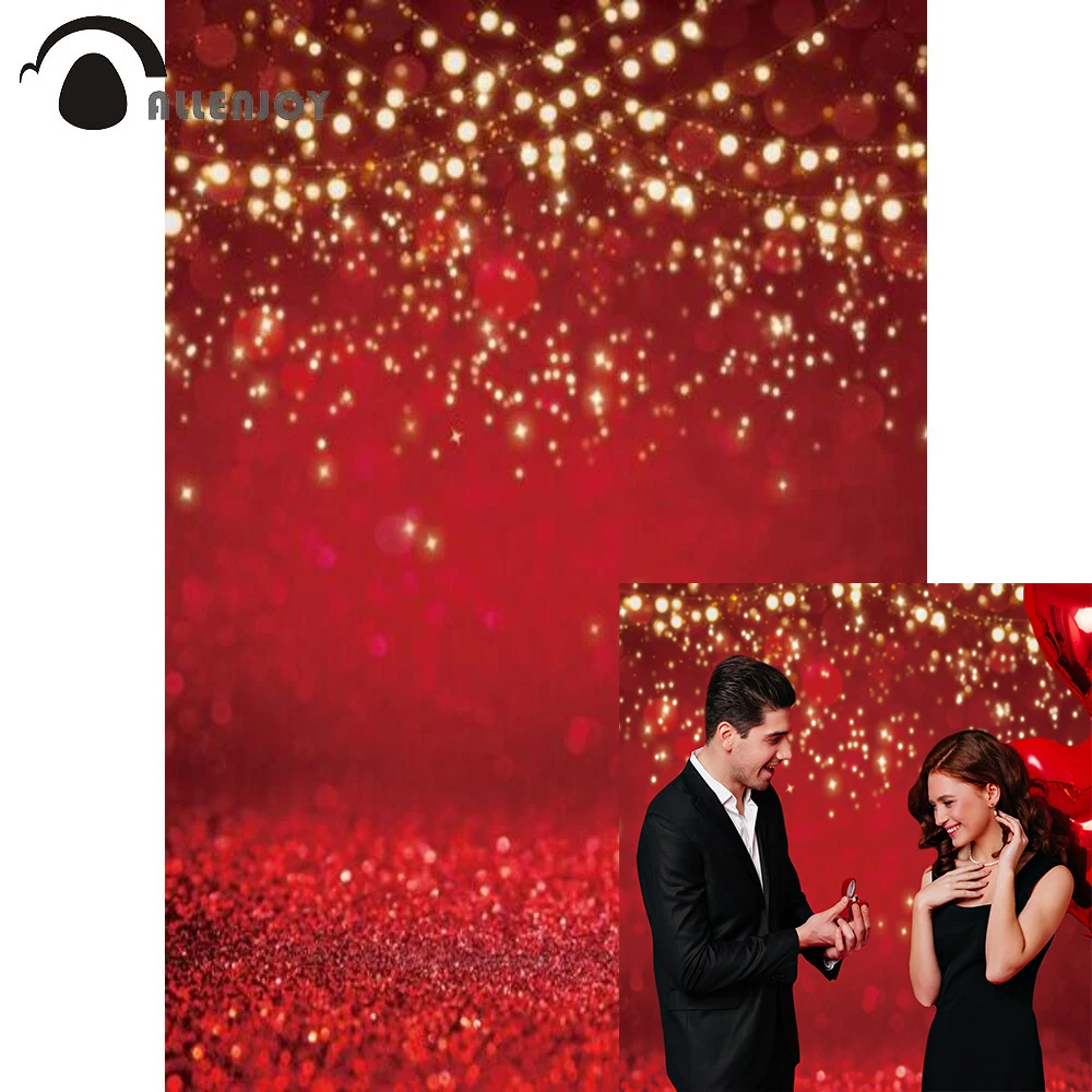 

Allenjoy Red Glitter Sequin Background For Photos Light Curtain Adult Wedding Photozone Decor Child Portrait Birthday Photoshoot