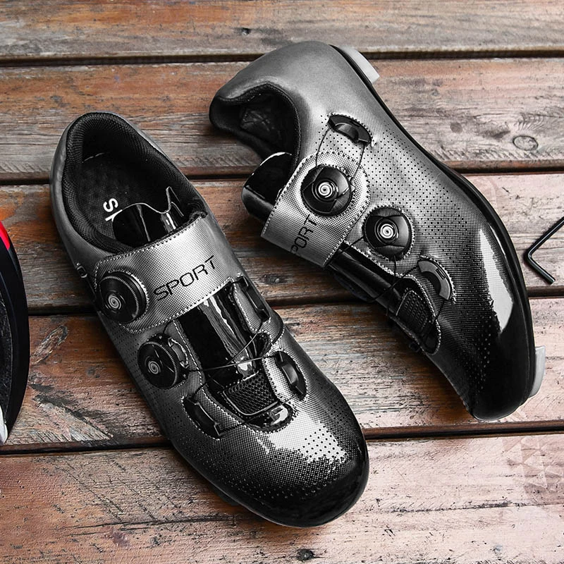 Online Peta Bersepeda Sepatu Hitam Profesional Sepeda Jalan Bernapas Sepeda Balap Self-Locking Sepatu