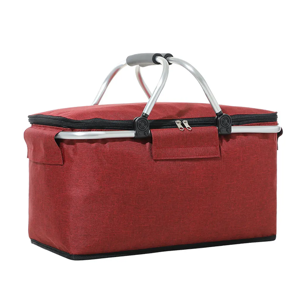 

Versatile Picnic Cooler Box Isothermal Portable Collapsible Lunch Bag Large Market Basket Bag For Family Outdoor Party In Spring