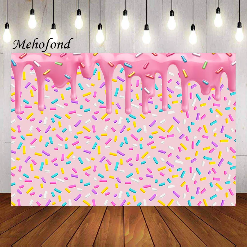

Mehofond Photography Background Donut Grow up Confetti Pink Girl Baby Shower Birthday Party Portrait Backdrop Photo Studio Props