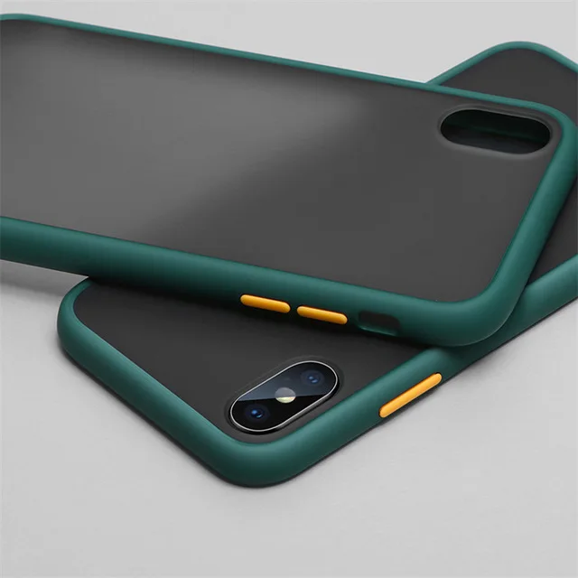 

Color Frame Transparent Matte phone case 6 6S 7 8 Plus X XS 11 12 Pro MAX XR mini SE 2020 Hard Protective Cover Case