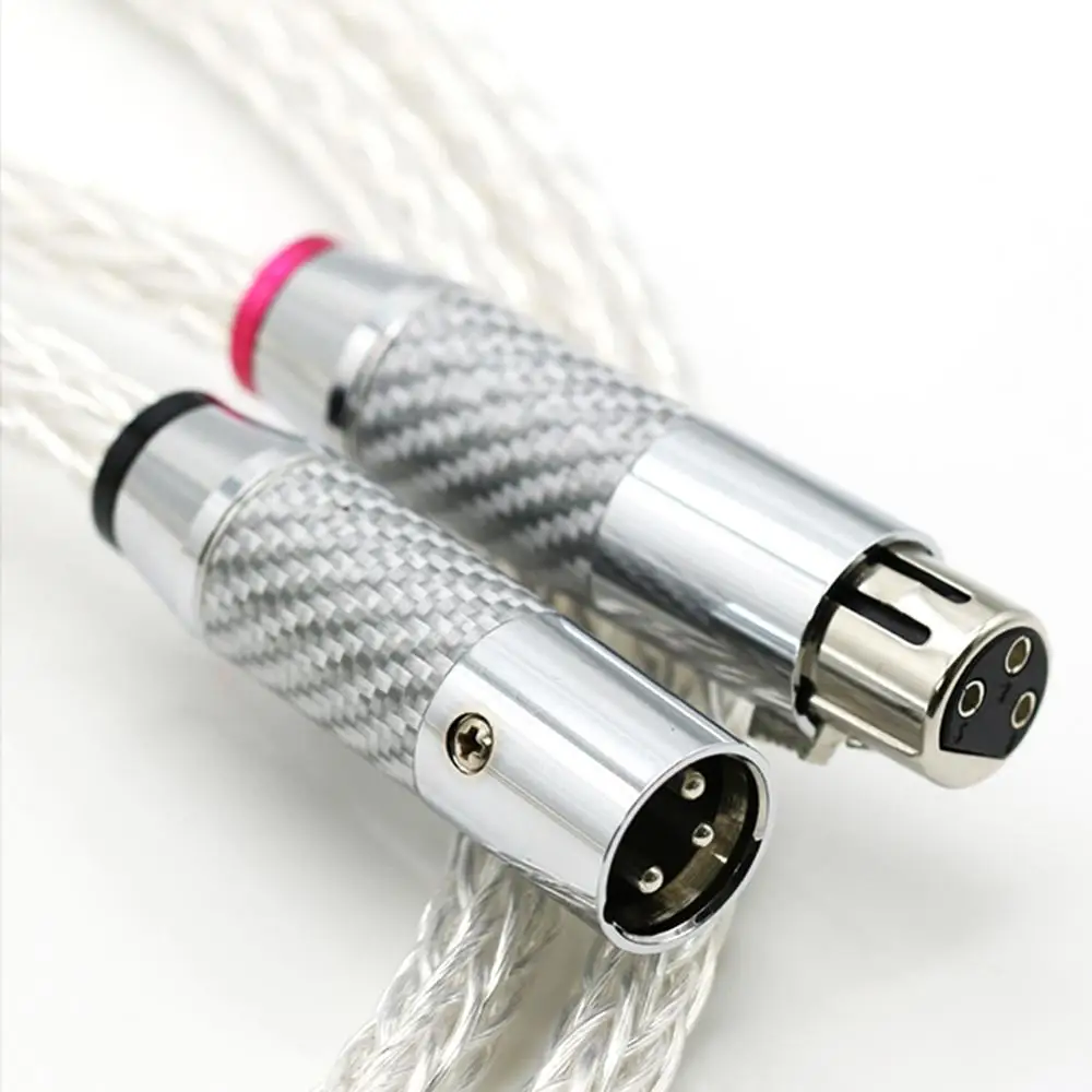 Hi-End 8AG посеребренный OCC 3 контакта XLR сбалансированный кабель динамика с разъемом