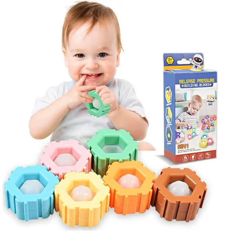 

DIY Pop Push Bubbles Building Block Fidget Toys Assembly Press Button Game Entertainment Sensory Anti-Stress Puzzle Toy Kid Gift