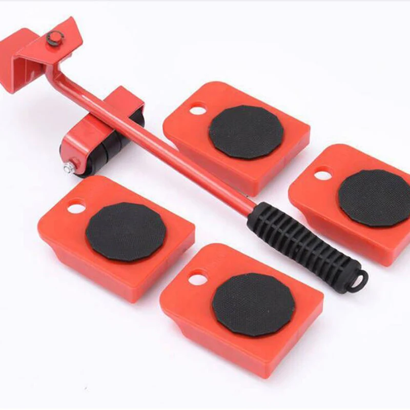 

5Pcs Professional Furniture Transport Lifter tool Set Heavy Stuffs Moving Hand Tools Set Wheel Bar Mover Device