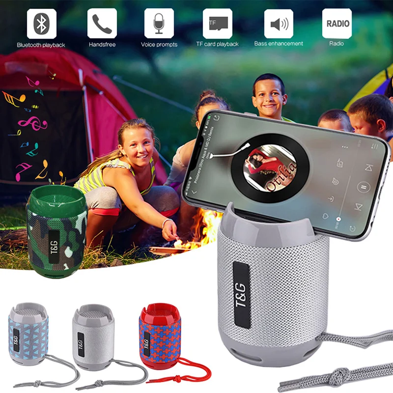 

Wireless Bluetooth Speaker Portable Outdoor Sports Music Speaker With Phone Holder TG129C Mini BT Speaker