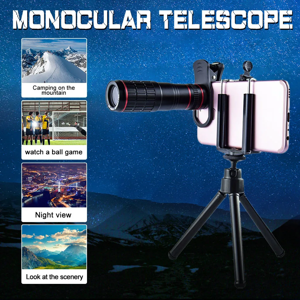 Мощный Монокуляр большой диапазон 20x телескоп для телефона военный Spyglass Zoom