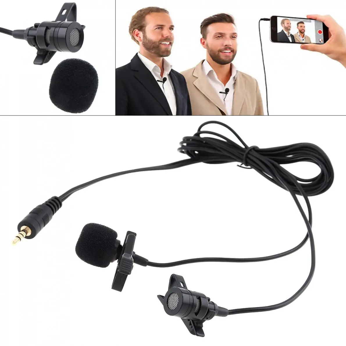 3 5 мм микрофон костюм гарнитуры мобильный телефон DSLR камера клип на лацкане