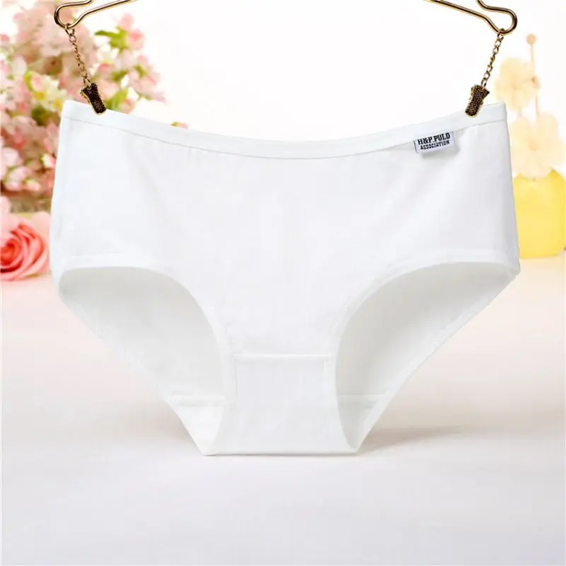 Cotton Underwear Women's Panties Girl Briefs Sexy Lingerie Plus Size Female Ladies Underpants Pantys L-XXL Hemming Solid Design