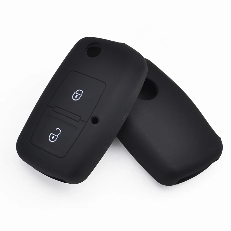 

2 Button For VW Golf Bora Lupo Passat Polo Sharan Transporter 2000 -2008 Silicone Fob Shell Skin Protector Key Case Cover