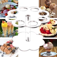 8 holes home reusable wedding kitchen acrylic practical party detachable display transparent ice cream cone holder stand diy