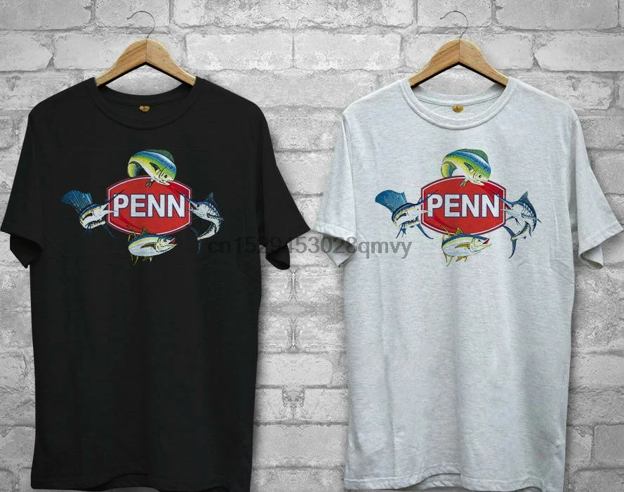 Новая футболка PENN с логотипом символа рыбки белая черная футболка|Мужские