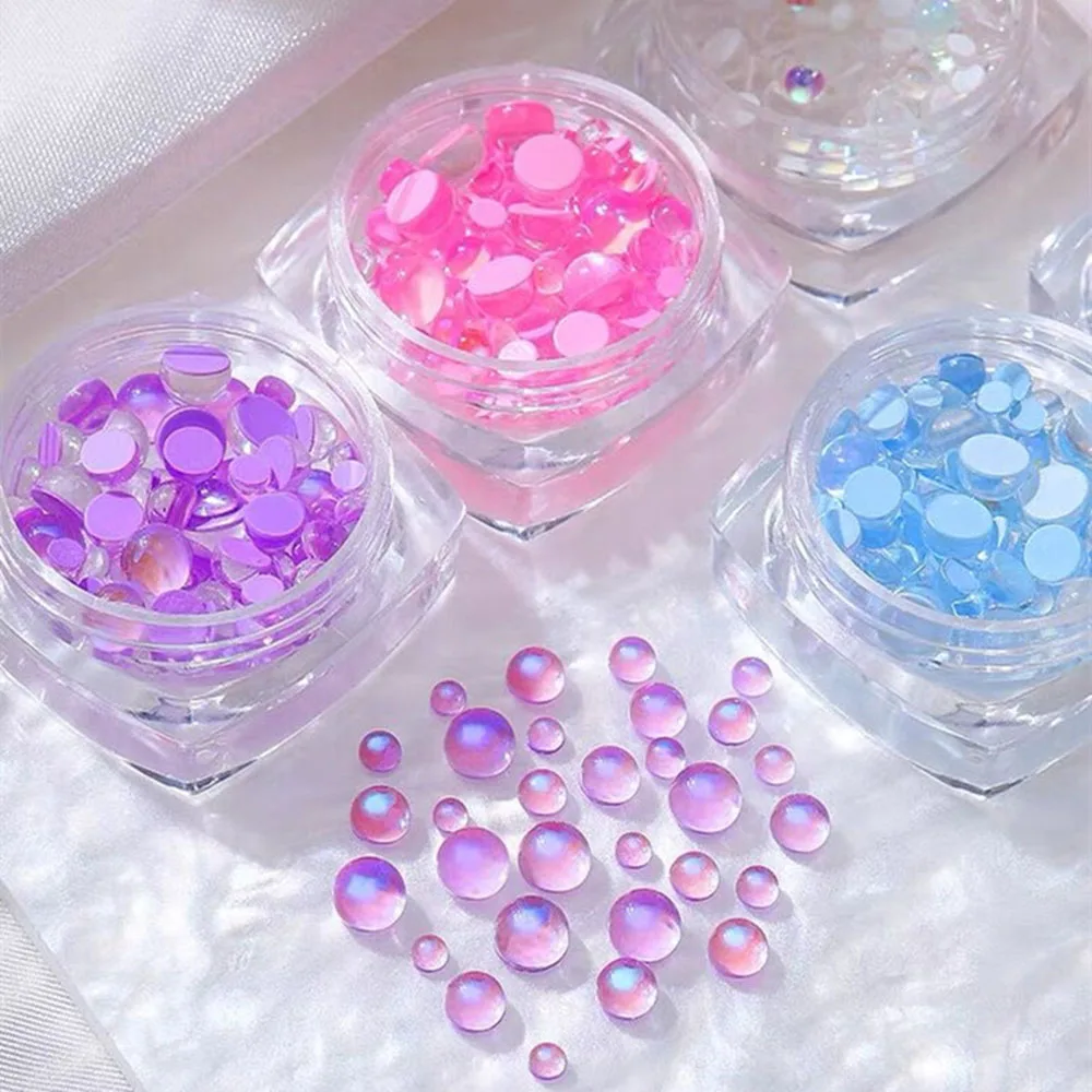 1 коробка Русалка Аврора со стразами слеза ангела Нейл арт яркие бусины с плоской