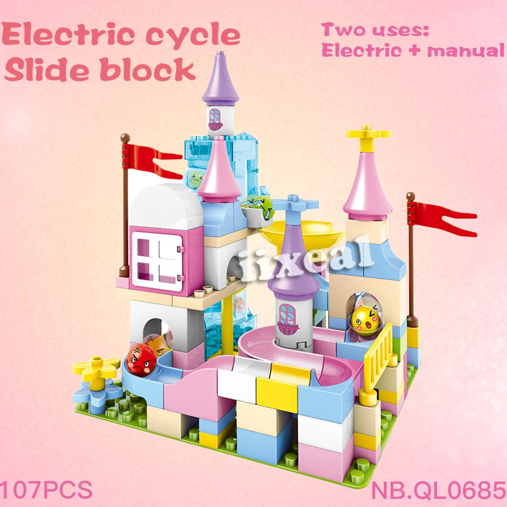 Город Мрамор забе большие блоки совместимы с DIY строительные Воронка горка