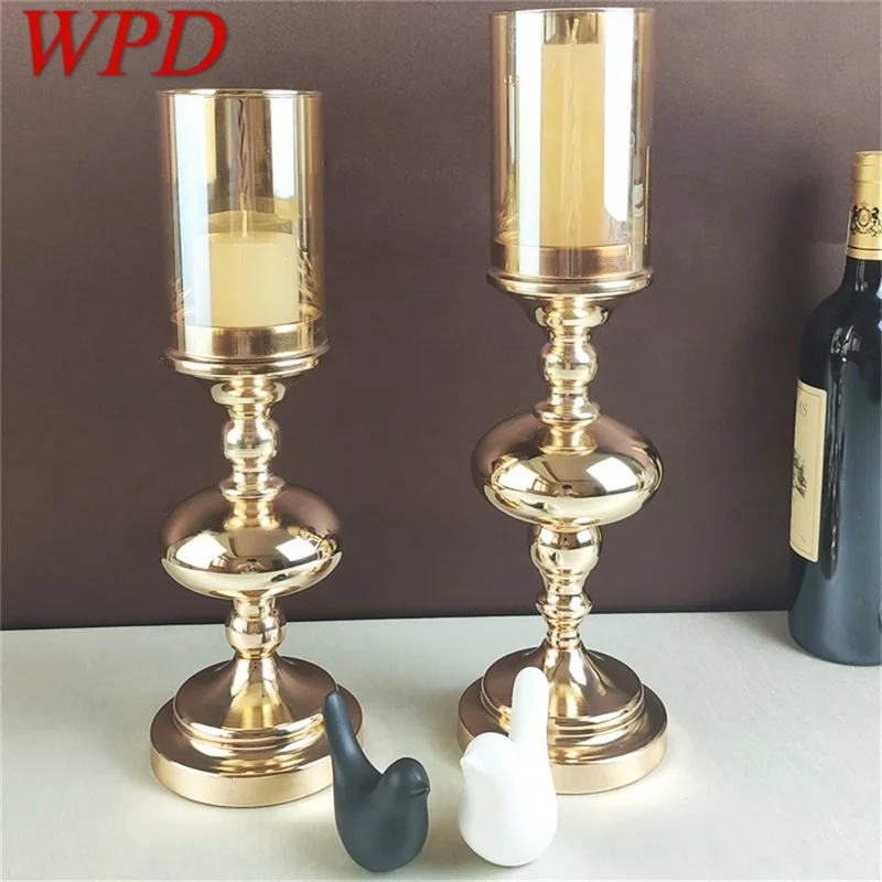 WPD Candle Table Lamp Gold Contemporary Luxury Retro Decoration Light For Home